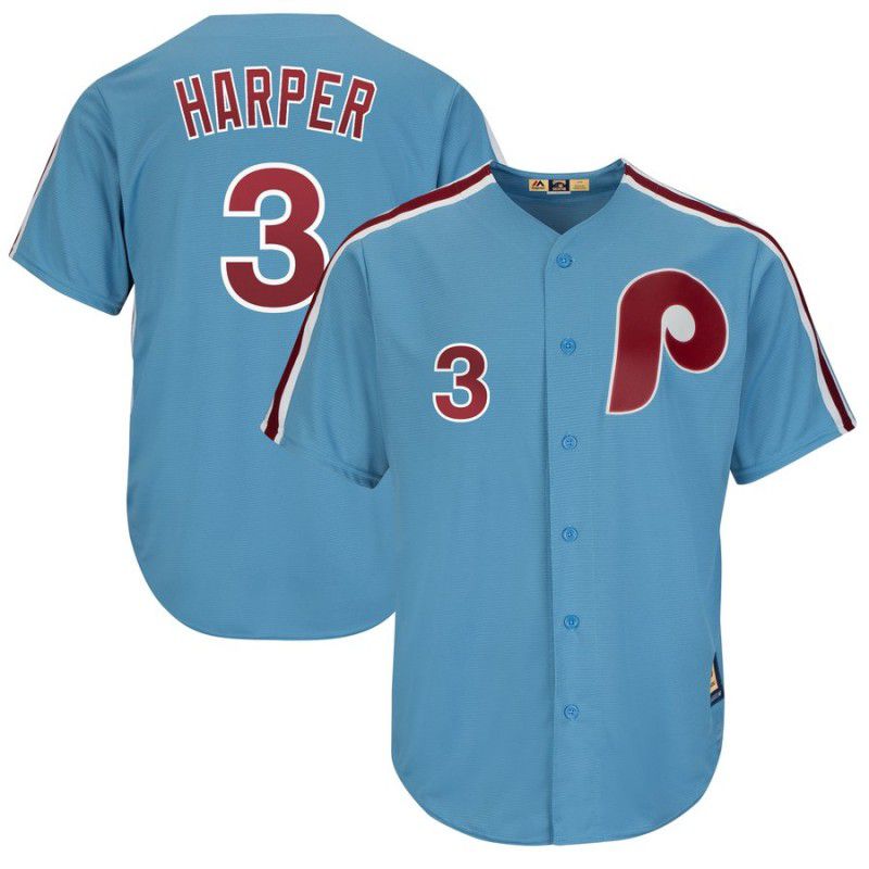 2019 MLB youth Philadelphia Phillies #3 Bryce Harper blue game Jerseys->cleveland browns->NFL Jersey